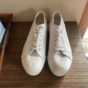 SUPERGA WHITE PLATFORM SNEAKER